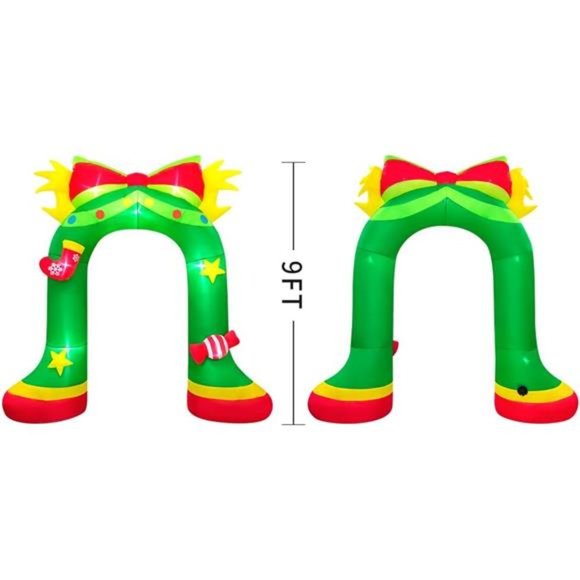 9FT Giant Christmas Inflatables Archway, Christmas Arch Blow up Decor, LED Light - Picture 6 of 6